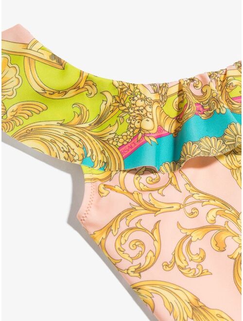 Versace Kids baroque pattern-print swimsuit