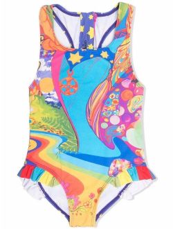 Kids graphic print swimsuit