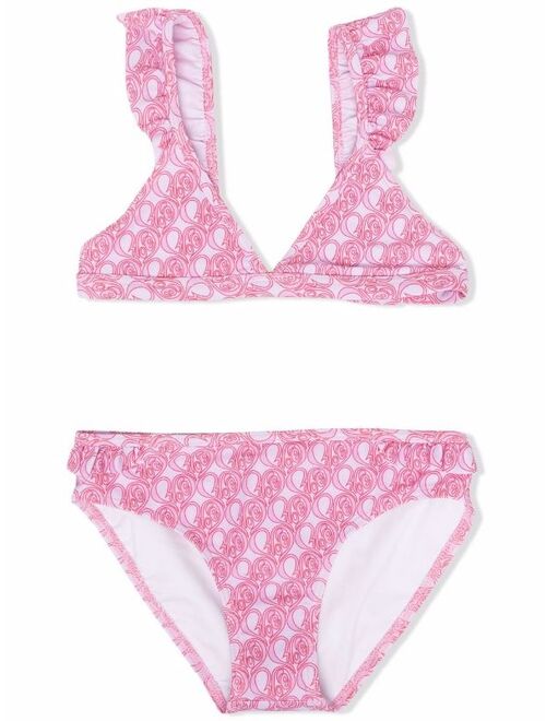 Chloe Kids logo-print bikini set