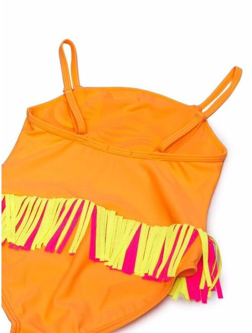 Billieblush graphic-print fringed swimsuit
