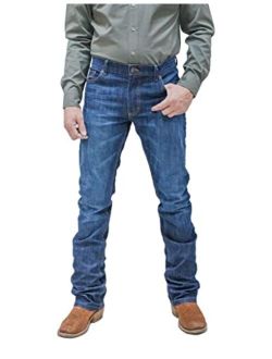 Kimes Ranch Men's Roger Dark Wash Stretch Slim Bootcut Jeans Blue