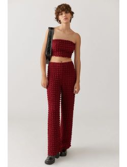UO Yasmin Bubble Knit Cropped Tube Top And Pant Set