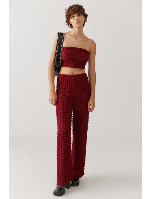 Urban Outfitters UO Yasmin Bubble Knit Cropped Tube Top And Pant Set