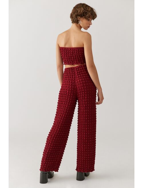 Urban Outfitters UO Yasmin Bubble Knit Cropped Tube Top And Pant Set