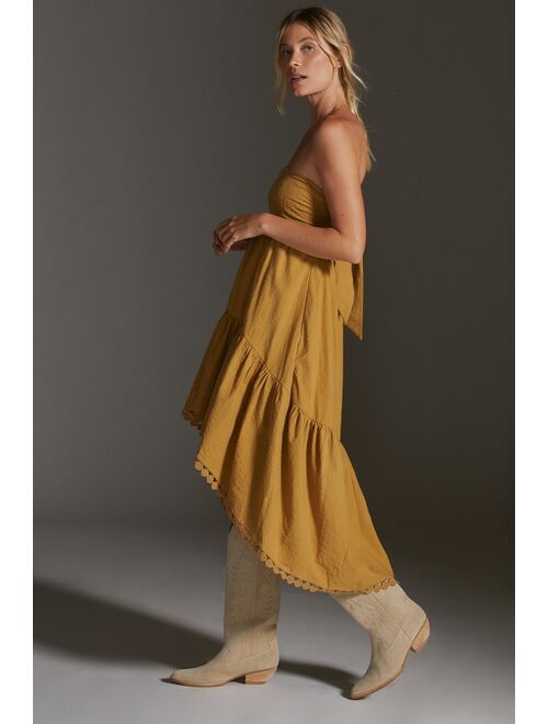 Maeve High-Low Strapless Midi Dress