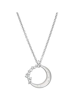 Charles & Colvard 14k Gold 1/4 Carat T.W. Lab-Created Moissanite Lunar Pendant Necklace