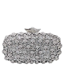 Halloween Novelty Skull Clutch Women Evening Bags Party Cocktail Crystal Purses and Handbags