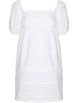 square-neck cotton mini dress