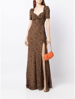 leopard-print maxi dress