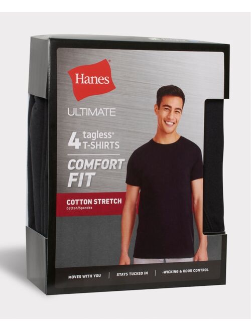 Hanes Men's Ultimate 4-Pk. Moisture-Wicking Stretch T-Shirts