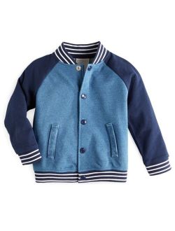 Baby Boys Indigo French Terry Varsity Jacket, Created for Macy's