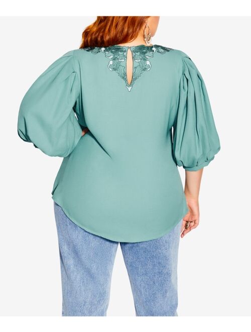 City Chic Trendy Plus Size Freedom Detail Top