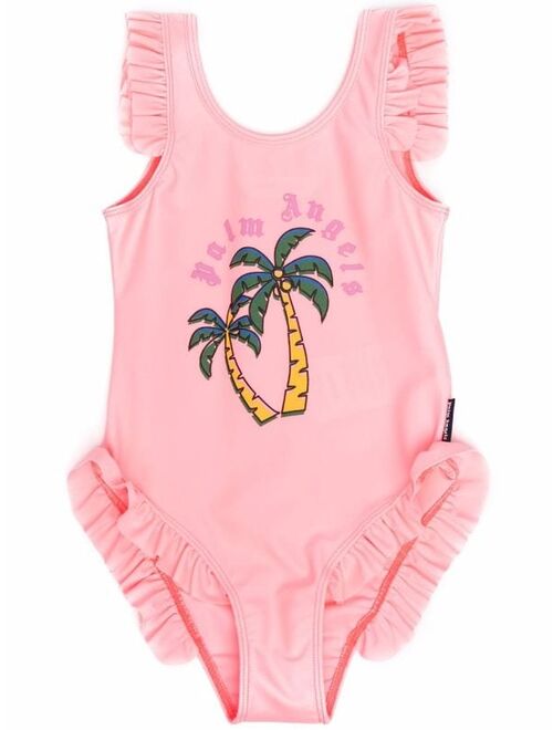 Palm Angels Kids palm-tree logo swimsuit