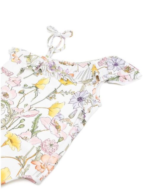 ZIMMERMANN Kids floral-print one-shoulder swimsuit