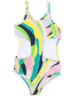 PUCCI Junior graphic-print one-piece swimsuit