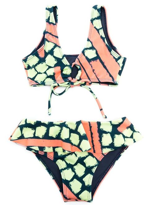 Brigitte abstract-pattern print bikini