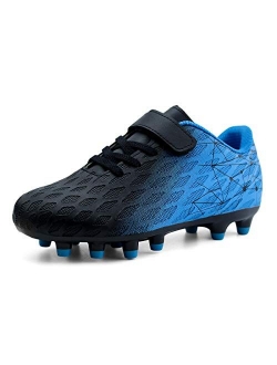 brooman Kids Firm Ground Soccer Cleats Boys Girls Athletic Outdoor Football Shoes