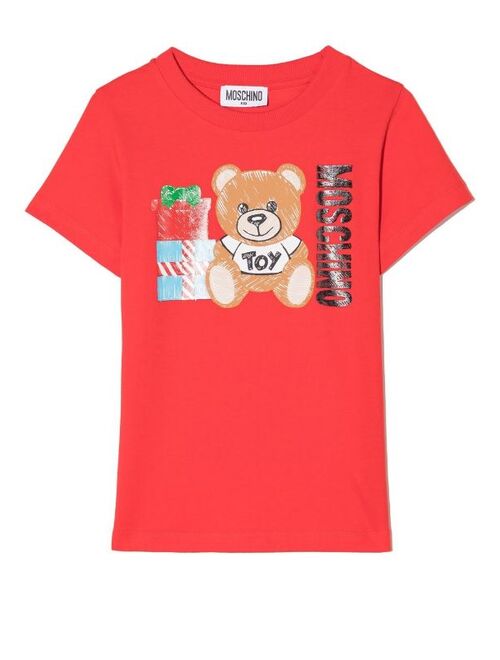 Moschino Kids X-Mas Teddy print T-shirt