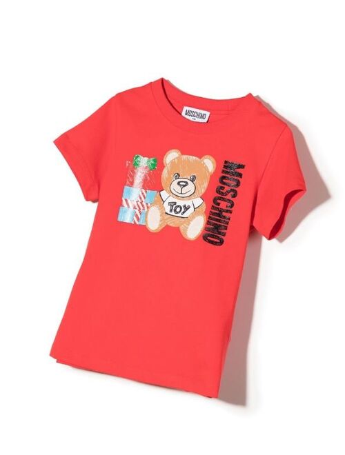 Moschino Kids X-Mas Teddy print T-shirt