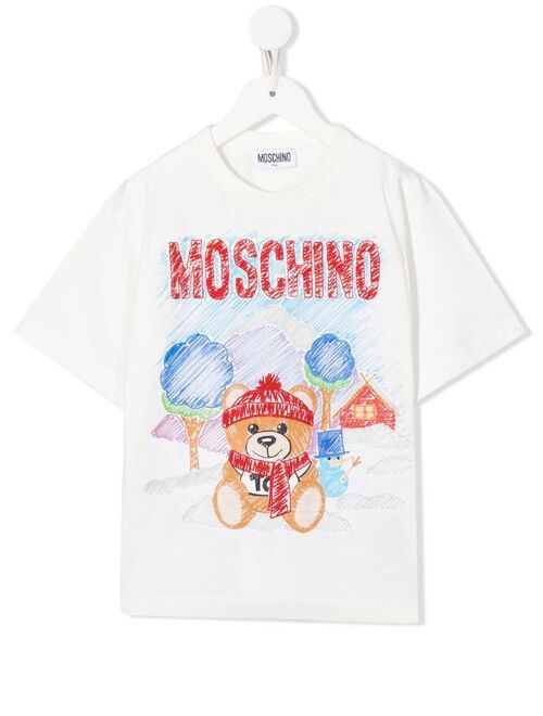 Moschino Kids Teddy Bear sketch-print T-shirt