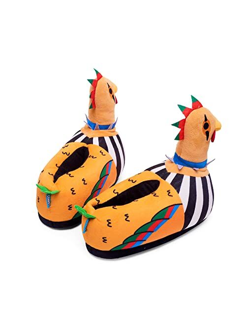 Top Level Coddies Punk Chicken Slippers | Novelty Gag Gift, Funny Slippers, Bird Shoes | 3 Sizes (S, M, L) | Men, Women & Kids