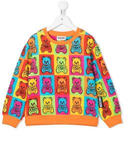 Kids pop-art teddy-print sweatshirt
