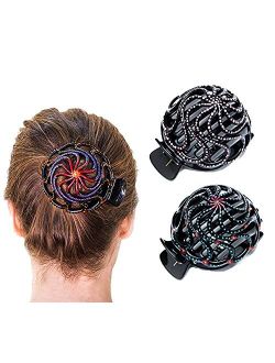 Odelya Bun Cover Hair Holder, Hand Crafted Hair Clip. this Attractive Hair Accessory can be used as a Bun Maker or a Hair Grip. Hair Styling for Women for Thick and Thin 