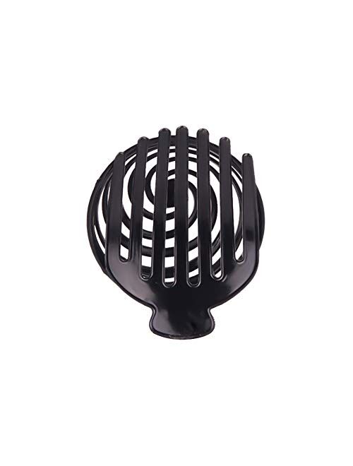 mollensiuer 2 Pieces Black Plastic Spiral Dome Bun Maker Mushroom Head Cover Hair Holder Round Stylish Spiral No Slip Hair Claw Clamp Clip