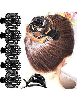 RC ROCHE ORNAMENT Womens Rose Dome Shell Firm Grip Side Slide Hair Accessory Clips