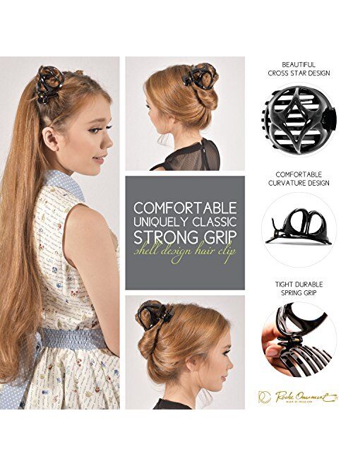 RC ROCHE ORNAMENT Womens Grip Secure Side Slide In Hair Claw Accessory Clips