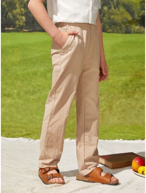 SHEIN Boys 1pc Slant Pocket Straight Leg Pants