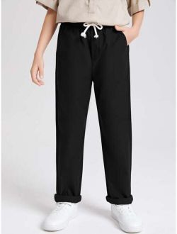 Boys Knot Front Solid Pants