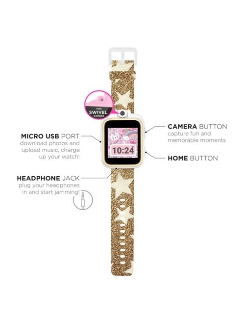 PLAYZOOM Kid's 2 Gold Tone Star Print Tpu Strap Smart Watch 41mm