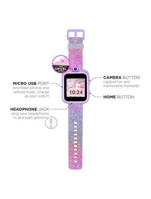 PLAYZOOM Kid's 2 Pink and Purple Glitter Tpu Strap Smart Watch 41mm