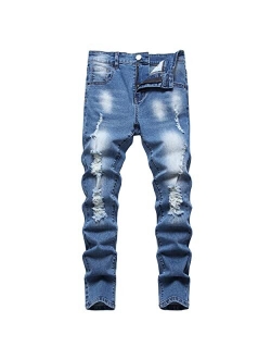 SUPBIRD Boy's Skinny Fit Ripped Destroyed Distressed Stretch Stylish Fashion Denim Jeans Pants