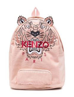 Kids Tiger Head-print backpack