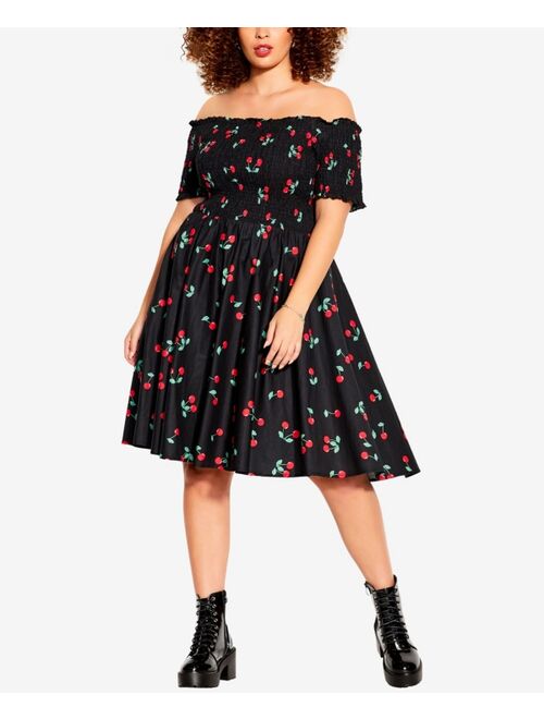 City Chic Trendy Plus Size Cherry Pie Dress