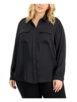 Plus Size Utility Blouse, Created for Macy's