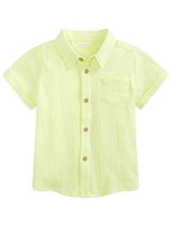 Toddler Boys Knit Gauze Button-Up Short-Sleeve Shirt, Created for Macy's