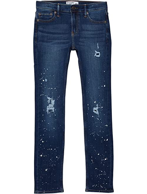 Abercrombie & Fitch abercrombie kids Stacked Jeans in Stacked Medium Paint Splatter (Little Kids/Big Kids)