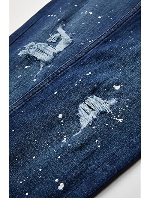 Abercrombie & Fitch abercrombie kids Stacked Jeans in Stacked Medium Paint Splatter (Little Kids/Big Kids)