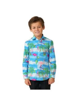 Boys 2-8 OppoSuits Flaminguy Tropical Flamingo Button-Up Dress Shirt