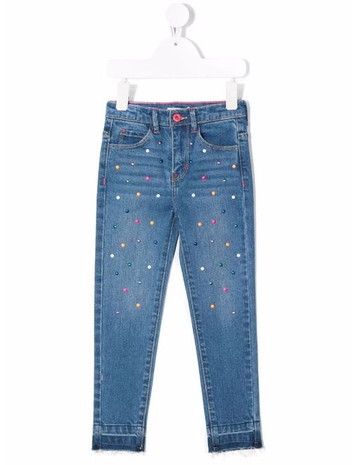 Billieblush bead-embellished straight-leg jeans