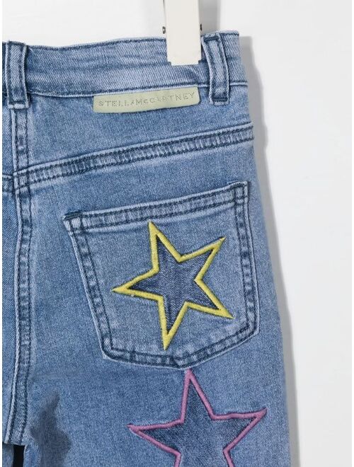 Stella McCartney Kids frayed star-patch jeans