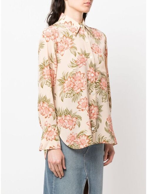 Equipment floral-print long-sleeve shirt