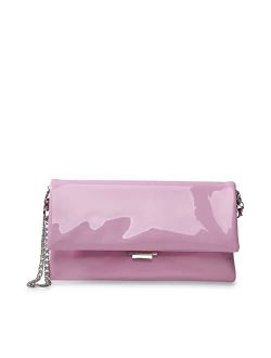 womens Steve Madden SUBLIME Patent Clutch Crossbody, Light Pink, One Size US