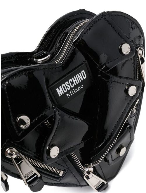 Moschino Biker Jacket Heart clutch bag