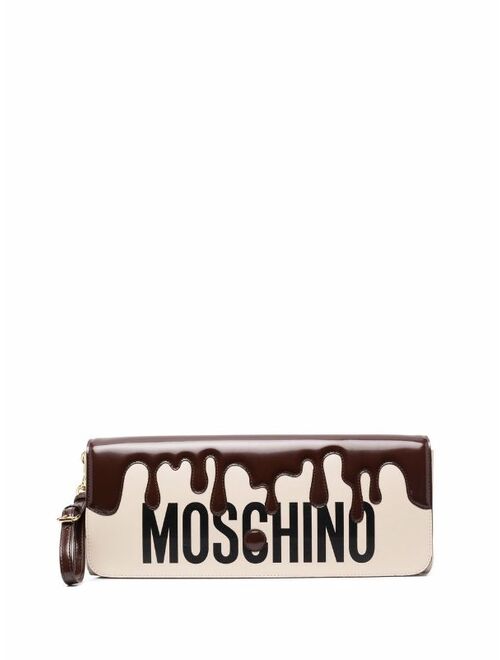 Moschino logo clutch bag
