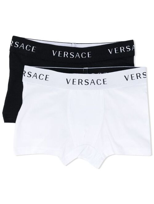 Versace Kids logo print boxers