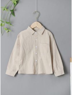 Toddler Boys Pocket Patched Button Up Shirt